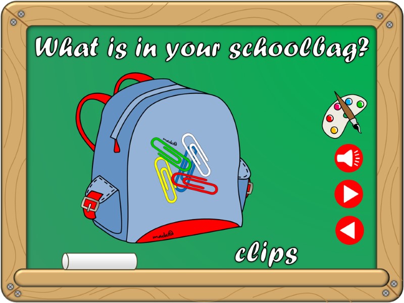 What is in your schoolbag? clips